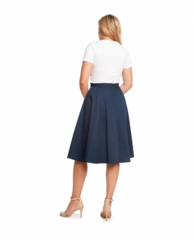 Pleated Midi Skirt with Side Pockets - B524 S