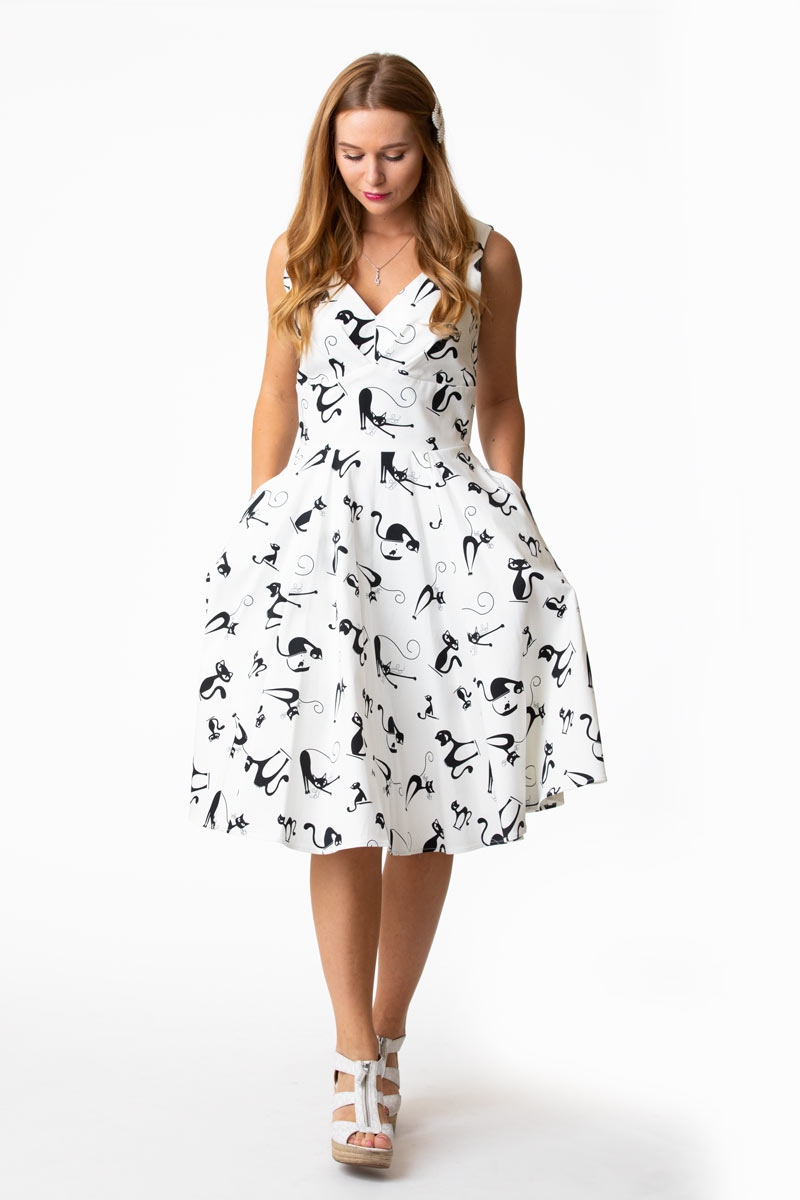 cat print dress