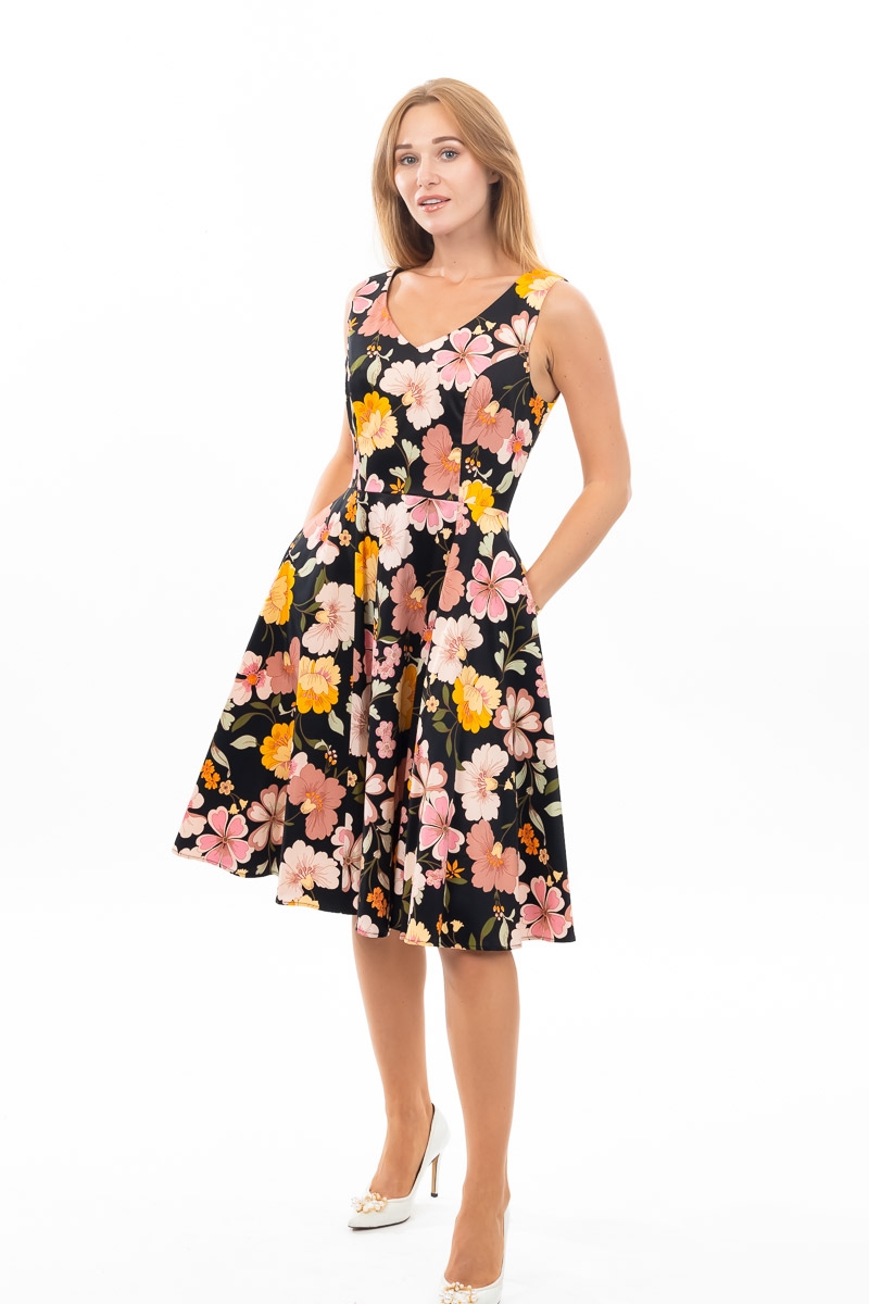 Women's Printed Fit and Flare Dress