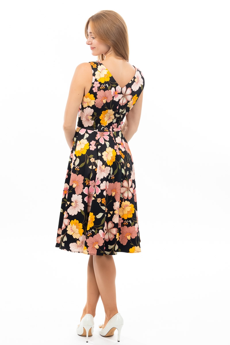 women high waisted fit flare floral